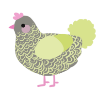 A ash and lemon chicken with a double-lace pattern