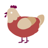 (unnamed), a red and beige chicken with a head pattern