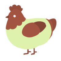 A apple and russet chicken with a head pattern