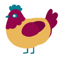 A honey and maroon chicken with a head pattern