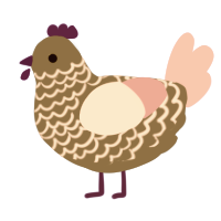 Chestnut, a grey and pink chicken with a lace pattern