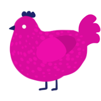 Perfectly Pink, a fuchsia chicken with a speckle pattern