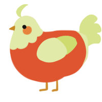 (unnamed), a vermilion and lemon chicken with a head pattern