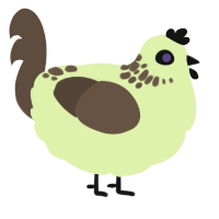 Jeepers, a apple and bark chicken with a neck-speckle pattern