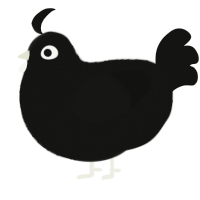 Void, a black chicken with a double-lace pattern