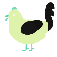 A apple and black chicken