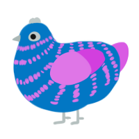 (unnamed), a sapphire and orchid chicken with a bar pattern