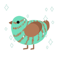 mint choccy, a mint and brown chicken with a bar pattern