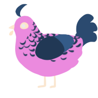 lavender night, a leaf and beige chicken with a half-lace pattern