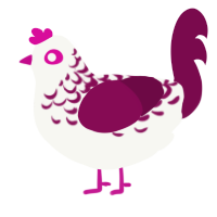 Hibiscus, a white and wine chicken with a half-lace pattern