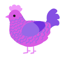 A orchid and blurple chicken with a lace pattern