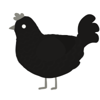 Suspicious Person, a sable chicken with a lace pattern