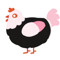 (unnamed), a sable and rose chicken with a head pattern