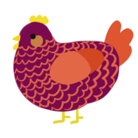 Sardonyx, a wine and vermilion chicken with a lace pattern