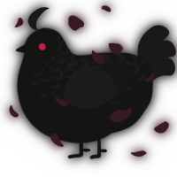 Sleep Paralysis, a black and sable chicken with a half-lace pattern