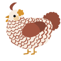 A cream and russet chicken with a lace pattern