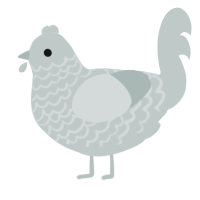 A silver chicken with a lace pattern