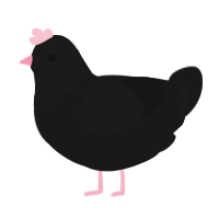 birb, a sable chicken with a head pattern
