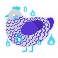 Veiled Star, a mist and indigo chicken with a lace pattern