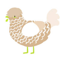A beige and cream chicken with a lace pattern