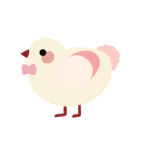 A cream and rose chicken with a lace pattern