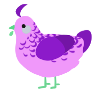 bleh, a lavender and violet chicken with a half-lace pattern
