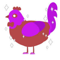 A red and amethyst chicken with a head pattern