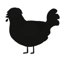 Summonling, a black chicken with a double-lace pattern
