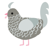 A ash and silver chicken with a lace pattern