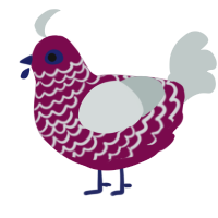 Meissa, a wine and silver chicken with a lace pattern