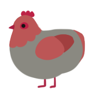 The Desolation, a ash and red chicken with a head pattern