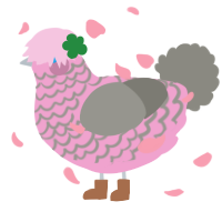 ashes, a pink and ash chicken with a lace pattern