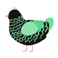 A black and spring chicken with a lace pattern