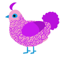 (unnamed), a pink and amethyst chicken with a double-lace pattern