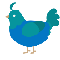 (unnamed), a sapphire and teal chicken with a head pattern