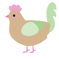 A beige and gluppy chicken