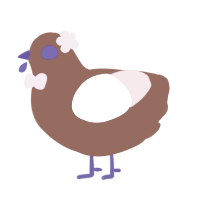 Familiarity, a russet and rose chicken