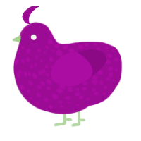 A plum chicken with a speckle pattern