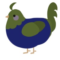 (unnamed), a navy and olive chicken with a head pattern