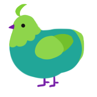 (unnamed), a turquoise and grass chicken with a head pattern