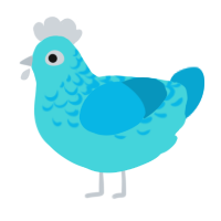 (unnamed), a aqua and cerulean chicken with a half-lace pattern