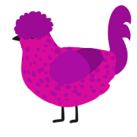 (unnamed), a fuchsia and plum chicken with a speckle pattern