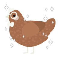 A brown chicken with a speckle pattern