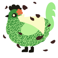 Persephone, a viridian and spring chicken with a double-lace pattern