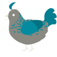 A ash and sea chicken with a half-lace pattern