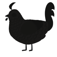 A sable and black chicken with a lace pattern