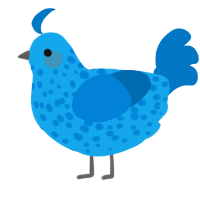 bluesky, a sky and sapphire chicken with a speckle pattern