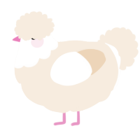 Coconut, a cream chicken with a head pattern