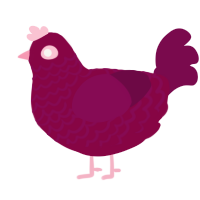 A maroon and wine chicken with a lace pattern