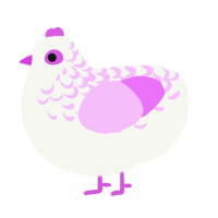 eigenspace, a white and lavender chicken with a half-lace pattern